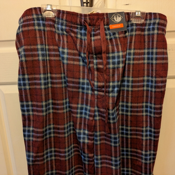 St John's Bay Burgundy Plaid Men's Pajama Pants Soft Fleece Size Large New! - Picture 3 of 13